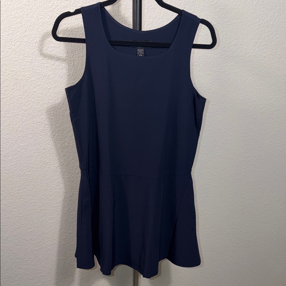 Athleta girl L/12 Navy High-Neck Swim Dress with Skirt - Picture 2 of 9